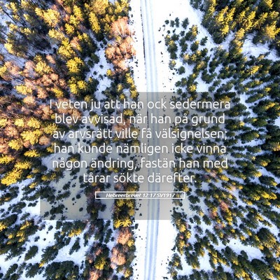 Picture 05 - Hebreerbrevet 12:17 SV1917 - I veten ju att han ock sedermera blev avvisad, - Bible Verse Picture