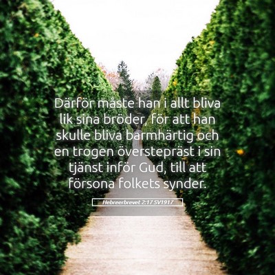 Picture 05 - Hebreerbrevet 2:17 SV1917 - Därför måste han i allt bliva lik sina - Bible Verse Picture