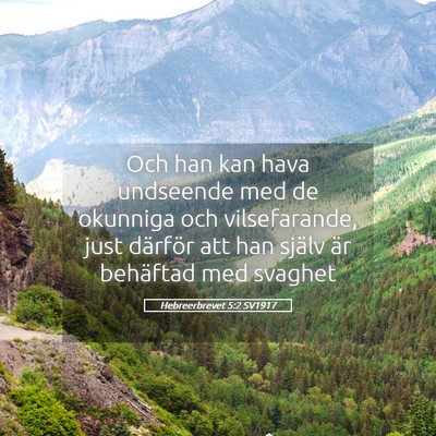 Picture 05 - Hebreerbrevet 5:2 SV1917 - Och han kan hava undseende med de okunniga och - Bible Verse Picture