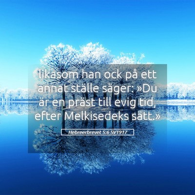 Picture 05 - Hebreerbrevet 5:6 SV1917 - likasom han ock på ett annat ställe säger: - Bible Verse Picture