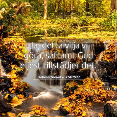 Picture 05 - Hebreerbrevet 6:3 SV1917 - Ja, detta vilja vi göra, såframt Gud eljest - Bible Verse Picture