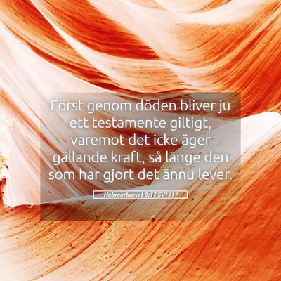 Picture 05 - Hebreerbrevet 9:17 SV1917 - Först genom döden bliver ju ett testamente - Bible Verse Picture