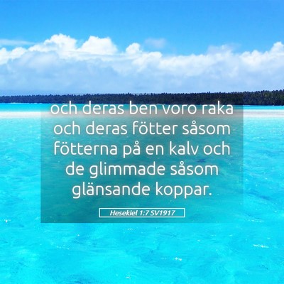Picture 05 - Hesekiel 1:7 SV1917 - och deras ben voro raka och deras fötter såsom - Bible Verse Picture