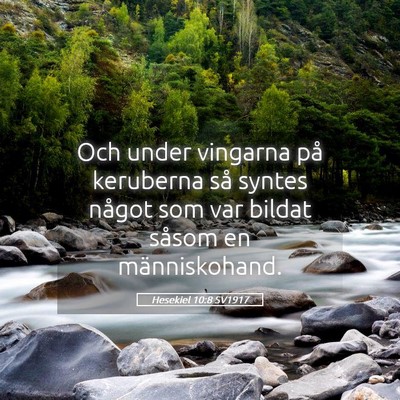 Picture 05 - Hesekiel 10:8 SV1917 - Och under vingarna på keruberna så syntes - Bible Verse Picture