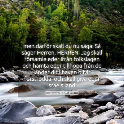 Picture 05 - Hesekiel 11:17 SV1917 - men därför skall du nu säga: Så säger - Bible Verse Picture
