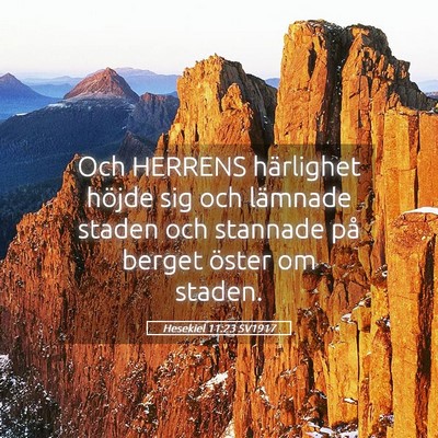 Picture 05 - Hesekiel 11:23 SV1917 - Och HERRENS härlighet höjde sig och lämnade - Bible Verse Picture