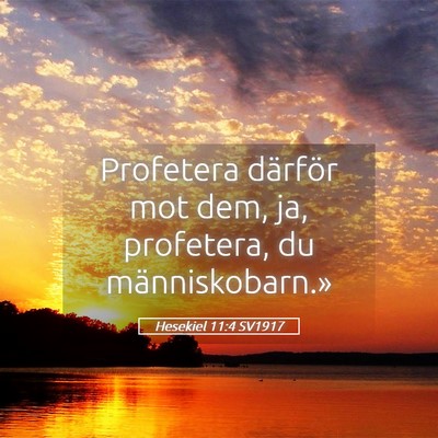 Picture 05 - Hesekiel 11:4 SV1917 - Profetera därför mot dem, ja, profetera, du - Bible Verse Picture