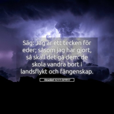 Picture 05 - Hesekiel 12:11 SV1917 - Säg: Jag är ett tecken för eder; såsom jag - Bible Verse Picture