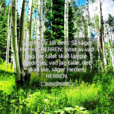 Picture 05 - Hesekiel 12:28 SV1917 - Säg därför till dem: Så säger Herren, - Bible Verse Picture