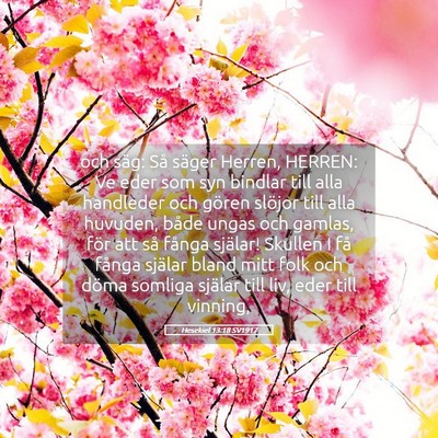 Picture 05 - Hesekiel 13:18 SV1917 - och säg: Så säger Herren, HERREN: Ve eder som - Bible Verse Picture