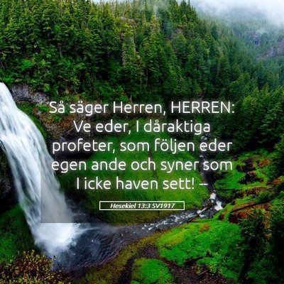 Picture 05 - Hesekiel 13:3 SV1917 - Så säger Herren, HERREN: Ve eder, I dåraktiga - Bible Verse Picture