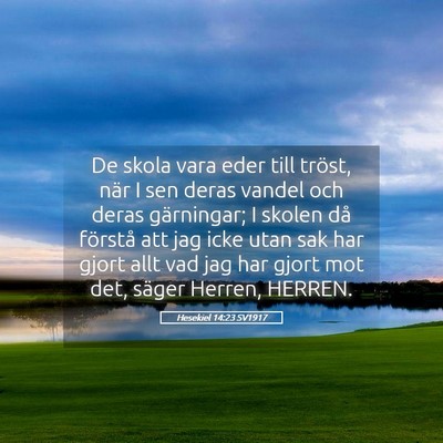 Picture 05 - Hesekiel 14:23 SV1917 - De skola vara eder till tröst, när I sen deras - Bible Verse Picture