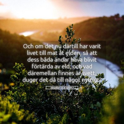 Picture 05 - Hesekiel 15:4 SV1917 - Och om det nu därtill har varit livet till mat - Bible Verse Picture