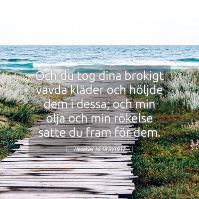 Picture 05 - Hesekiel 16:18 SV1917 - Och du tog dina brokigt vävda kläder och - Bible Verse Picture
