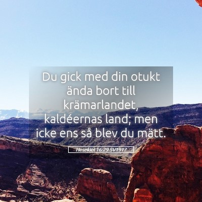 Picture 05 - Hesekiel 16:29 SV1917 - Du gick med din otukt ända bort till - Bible Verse Picture