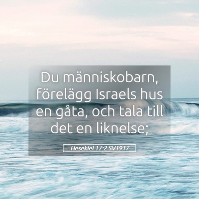 Picture 05 - Hesekiel 17:2 SV1917 - Du människobarn, förelägg Israels hus en - Bible Verse Picture