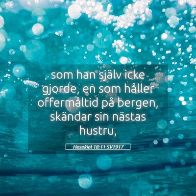 Picture 05 - Hesekiel 18:11 SV1917 - som han själv icke gjorde, en som håller - Bible Verse Picture