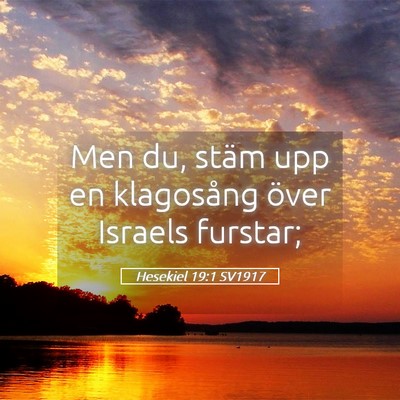 Picture 05 - Hesekiel 19:1 SV1917 - Men du, stäm upp en klagosång över Israels - Bible Verse Picture