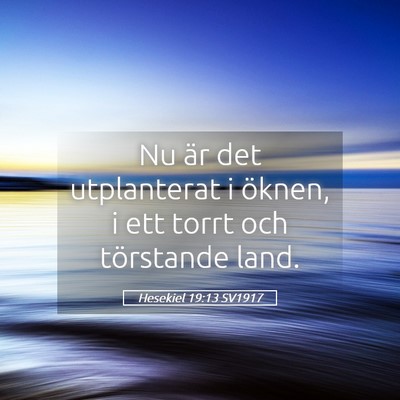 Picture 05 - Hesekiel 19:13 SV1917 - Nu är det utplanterat i öknen, i ett torrt och - Bible Verse Picture