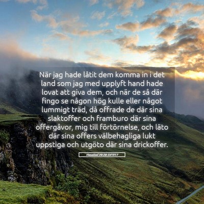 Picture 05 - Hesekiel 20:28 SV1917 - När jag hade låtit dem komma in i det land som - Bible Verse Picture