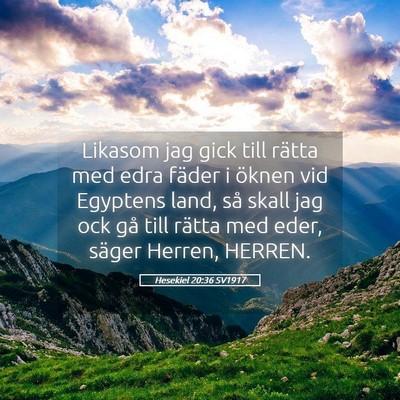 Picture 05 - Hesekiel 20:36 SV1917 - Likasom jag gick till rätta med edra fäder i - Bible Verse Picture