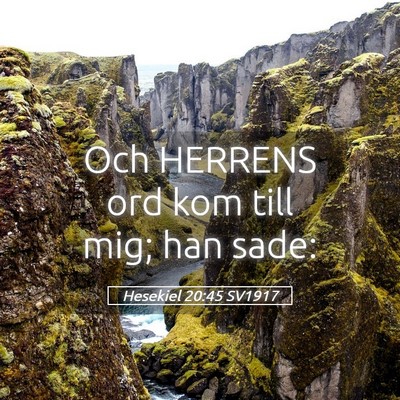 Picture 05 - Hesekiel 20:45 SV1917 - Och HERRENS ord kom till mig; han - Bible Verse Picture