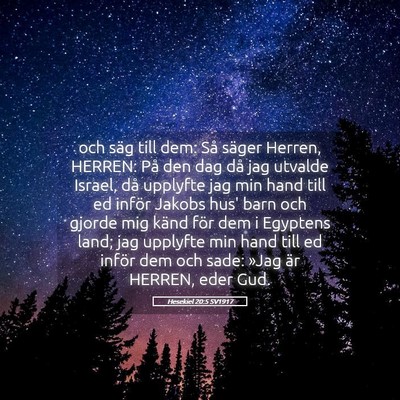 Picture 05 - Hesekiel 20:5 SV1917 - och säg till dem: Så säger Herren, HERREN: På - Bible Verse Picture