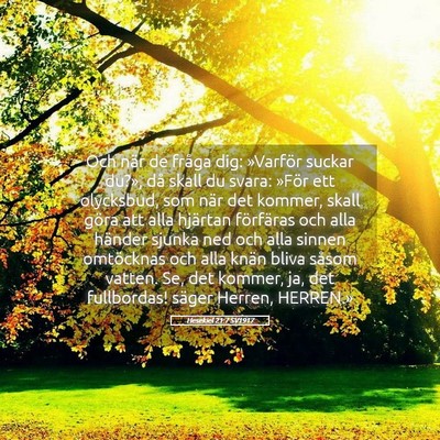 Picture 05 - Hesekiel 21:7 SV1917 - Och när de fråga dig: »Varför suckar du?», - Bible Verse Picture