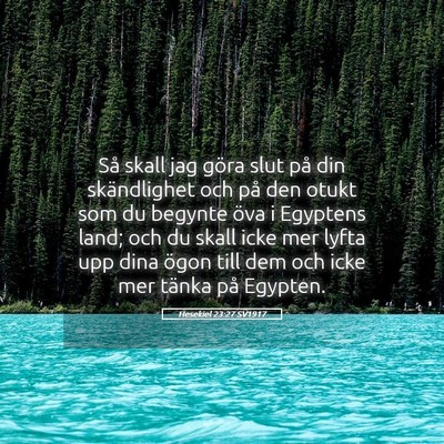 Picture 05 - Hesekiel 23:27 SV1917 - Så skall jag göra slut på din skändlighet och - Bible Verse Picture