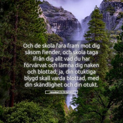 Picture 05 - Hesekiel 23:29 SV1917 - Och de skola fara fram mot dig såsom fiender, - Bible Verse Picture