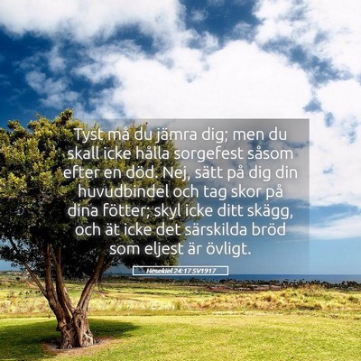 Picture 05 - Hesekiel 24:17 SV1917 - Tyst må du jämra dig; men du skall icke hålla - Bible Verse Picture