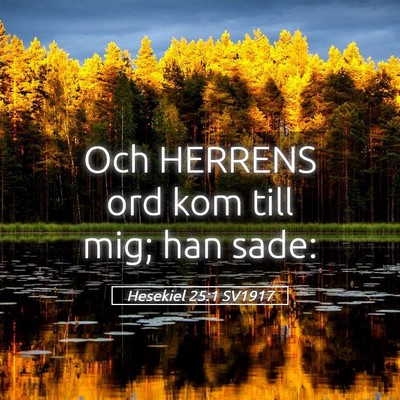 Picture 05 - Hesekiel 25:1 SV1917 - Och HERRENS ord kom till mig; han - Bible Verse Picture