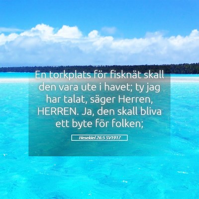 Picture 05 - Hesekiel 26:5 SV1917 - En torkplats för fisknät skall den vara ute i - Bible Verse Picture