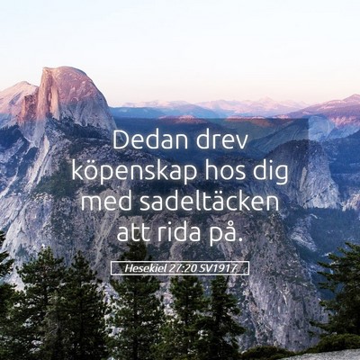 Picture 05 - Hesekiel 27:20 SV1917 - Dedan drev köpenskap hos dig med sadeltäcken - Bible Verse Picture