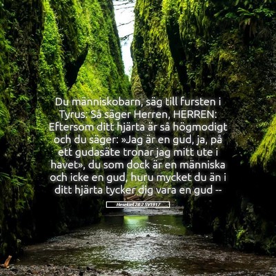 Picture 05 - Hesekiel 28:2 SV1917 - Du människobarn, säg till fursten i Tyrus: Så - Bible Verse Picture