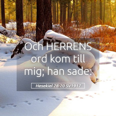 Picture 05 - Hesekiel 28:20 SV1917 - Och HERRENS ord kom till mig; han - Bible Verse Picture