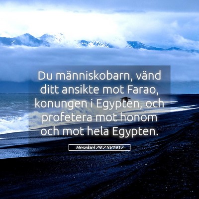 Picture 05 - Hesekiel 29:2 SV1917 - Du människobarn, vänd ditt ansikte mot Farao, - Bible Verse Picture