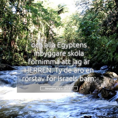 Picture 05 - Hesekiel 29:6 SV1917 - och alla Egyptens inbyggare skola förnimma att - Bible Verse Picture
