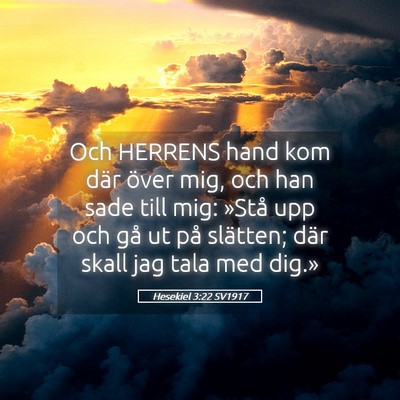 Picture 05 - Hesekiel 3:22 SV1917 - Och HERRENS hand kom där över mig, och han sade - Bible Verse Picture