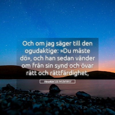 Picture 05 - Hesekiel 33:14 SV1917 - Och om jag säger till den ogudaktige: »Du - Bible Verse Picture