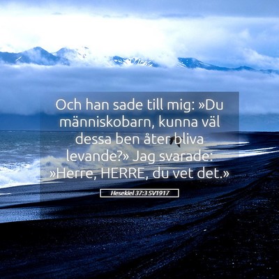 Picture 05 - Hesekiel 37:3 SV1917 - Och han sade till mig: »Du människobarn, kunna - Bible Verse Picture