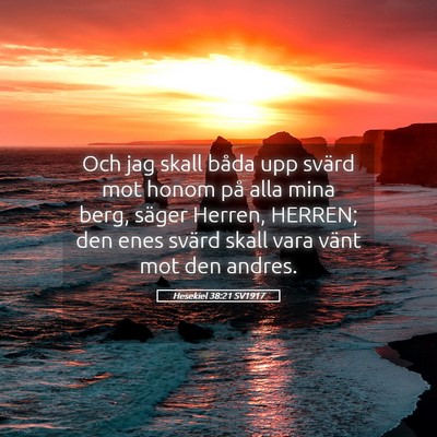 Picture 05 - Hesekiel 38:21 SV1917 - Och jag skall båda upp svärd mot honom på alla - Bible Verse Picture