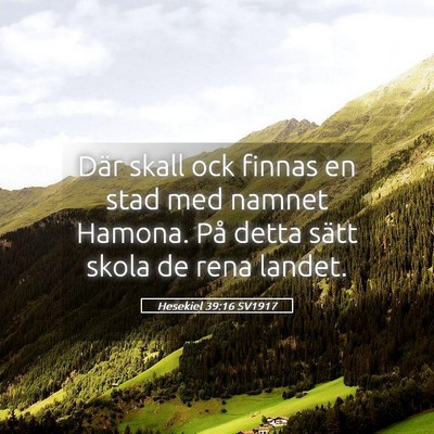 Picture 05 - Hesekiel 39:16 SV1917 - Där skall ock finnas en stad med namnet Hamona. - Bible Verse Picture