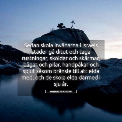 Picture 05 - Hesekiel 39:9 SV1917 - Sedan skola invånarna i Israels städer gå - Bible Verse Picture