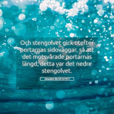 Picture 05 - Hesekiel 40:18 SV1917 - Och stengolvet gick utefter portarnas - Bible Verse Picture
