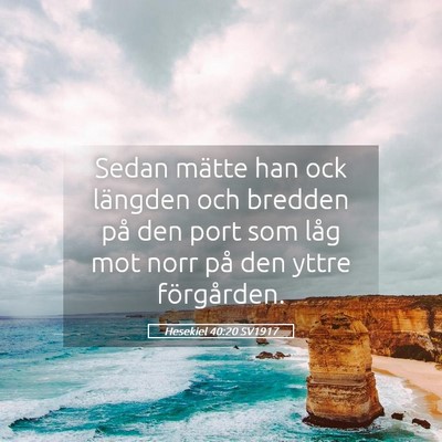 Picture 05 - Hesekiel 40:20 SV1917 - Sedan mätte han ock längden och bredden på den - Bible Verse Picture
