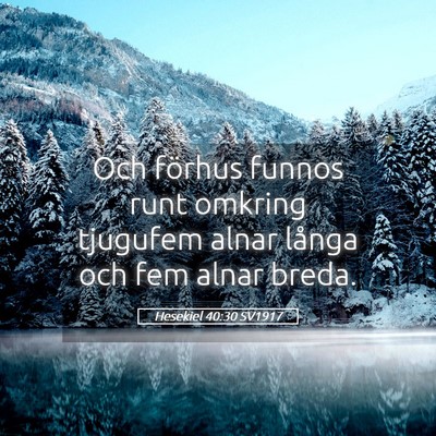 Picture 05 - Hesekiel 40:30 SV1917 - Och förhus funnos runt omkring tjugufem alnar - Bible Verse Picture