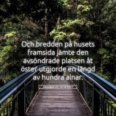 Picture 05 - Hesekiel 41:14 SV1917 - Och bredden på husets framsida jämte den - Bible Verse Picture