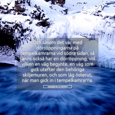 Picture 05 - Hesekiel 42:12 SV1917 - Och såsom det var med dörröppningarna på - Bible Verse Picture