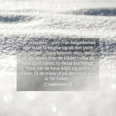 Picture 05 - Hesekiel 42:14 SV1917 - När prästerna -- som från helgedomen icke - Bible Verse Picture